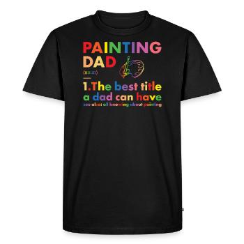 Peintre Papa Définition Peinture - T-shirt Premium bio Homme - noir - Devant - Nico (187cm)