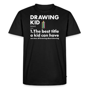 Drawer Kid Definition Drawing - Men's Premium Organic T-Shirt - black - Front - Nico (187cm)