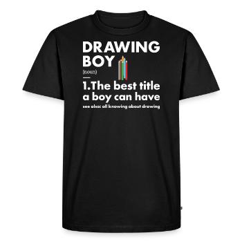 Drawer Boy Definition Drawing - Men's Premium Organic T-Shirt - black - Front - Nico (187cm)