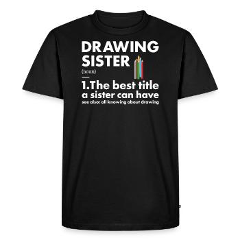 Dessinateur de définition de soeur de tiroir - T-shirt Premium bio Homme - noir - Devant - Nico (187cm)