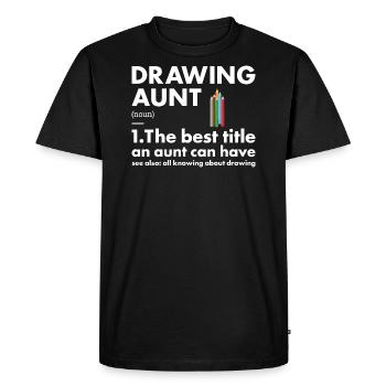 Drawer Aunt Definition Drawing - Men's Premium Organic T-Shirt - black - Front - Nico (187cm)