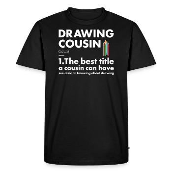 Drawer Cousin Definition Drawing - Men's Premium Organic T-Shirt - black - Front - Nico (187cm)
