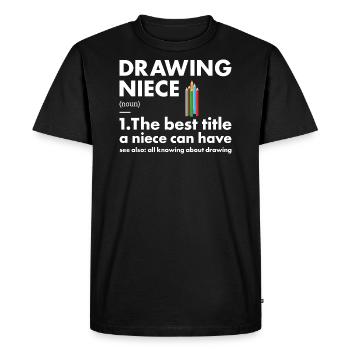 Drawer Niece Definition Drawing - Men's Premium Organic T-Shirt - black - Front - Nico (187cm)