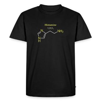 Histamine Molécule - T-shirt Premium bio Homme - noir - Devant - Nico (187cm)
