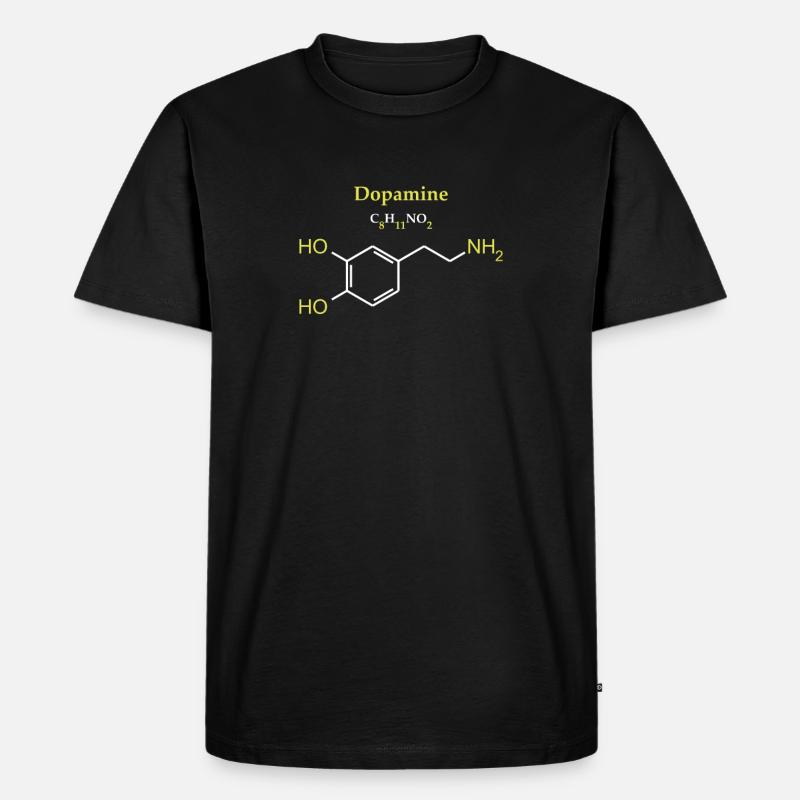Dopamin-Molekül - Männer Premium Bio T-Shirt - Schwarz