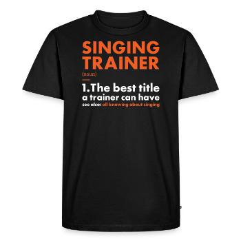 Chanteur Formateur Définition Chant - T-shirt Premium bio Homme - noir - Devant - Nico (187cm)