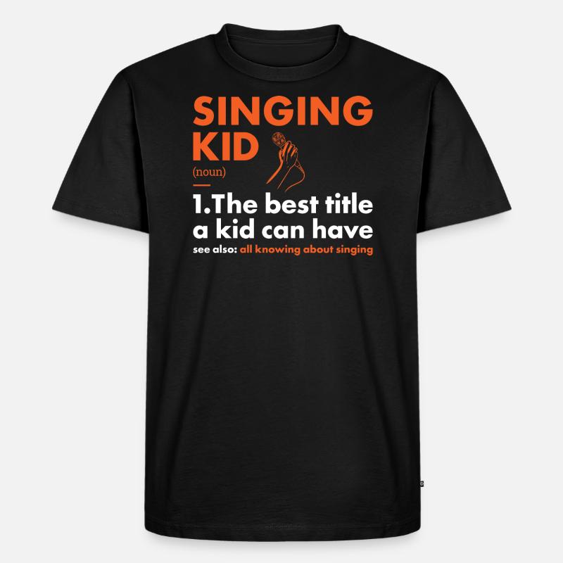 Singer Kid Definition Singing - Männer Premium Bio T-Shirt - Schwarz