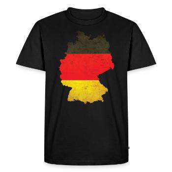 Allemagne - frontière nationale sous drapeau national - T-shirt Premium bio Homme - noir - Devant - Nico (187cm)