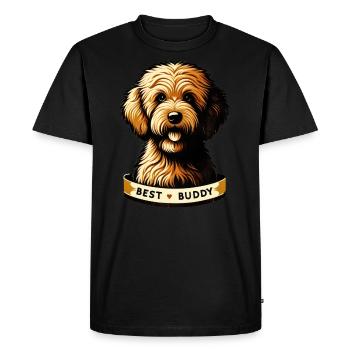 Portrait d’ami fidèle - T-shirt Premium bio Homme - noir - Devant - Nico (187cm)