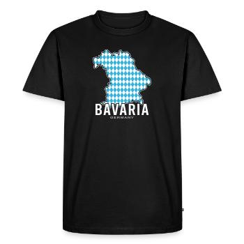 Bavière, Allemagne, Contour Flag1 - T-shirt Premium bio Homme - noir - Devant - Nico (187cm)