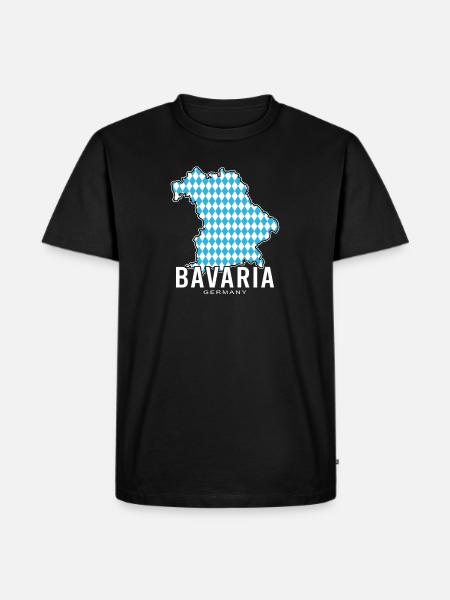 Bavaria Germany Contour Flag1 - Men's Premium Organic T-Shirt - black