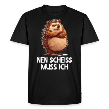 Hérisson Animal Forêt Nature Nen merde je dois - T-shirt Premium bio Homme - noir - Devant - Nico (187cm)