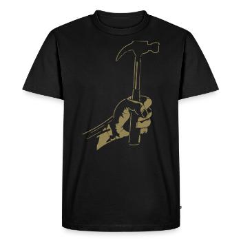 Zimmerer Hammer Silhouette Minimaliste - T-shirt Premium bio Homme - noir - Devant - Nico (187cm)