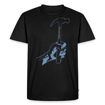 Zimmerer Hammer Silhouette Minimaliste - T-shirt Premium bio Homme - noir - Devant - Nico (187cm)