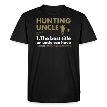 Chasseur Oncle Définition Chasse - T-shirt Premium bio Homme - noir - Devant - Nico (187cm)