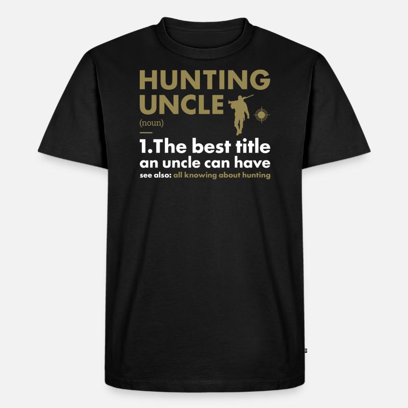 Hunter Uncle Definition Hunting - Männer Premium Bio T-Shirt - Schwarz