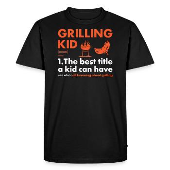 Griller Kid Definition Grilling - Men's Premium Organic T-Shirt - black - Front - Nico (187cm)