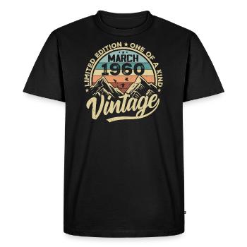 Mars 1960 Anniversaire - Millésime Mars 1960 - T-shirt Premium bio Homme - noir - Devant - Nico (187cm)