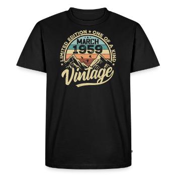 March 1959 Birthday - Vintage March 1959 - Men's Premium Organic T-Shirt - black - Front - Nico (187cm)