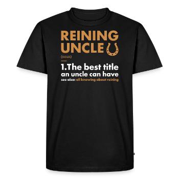Reiner Oncle Définition Reining - T-shirt Premium bio Homme - noir - Devant - Nico (187cm)