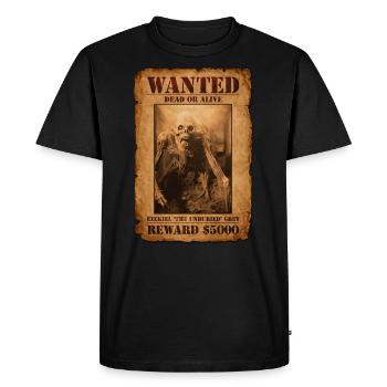 Horror - WANTED / Ezekiel "The Unburied" Grey - Men's Premium Organic T-Shirt - black - Front - Nico (187cm)