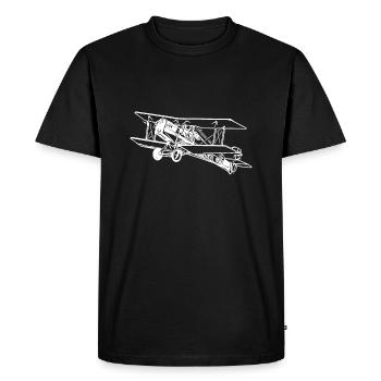 Flying Biplane Box Vintage Illustration - T-shirt Premium bio Homme - noir - Devant - Nico (187cm)