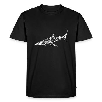 Elegant vintage deep sea shark - Men's Premium Organic T-Shirt - black - Front - Nico (187cm)