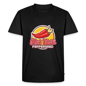 Hot Chili Paprika Red Design Funny Quote c - Men's Premium Organic T-Shirt - black - Front - Nico (187cm)