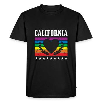California Pride Flag Pride Month LGBTQ Flag - Men's Premium Organic T-Shirt - black - Front - Nico (187cm)