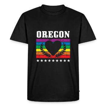 Oregon Pride Flag Pride Month LGBTQ Flag LGBT Comm - Men's Premium Organic T-Shirt - black - Front - Nico (187cm)