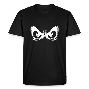 Yeux en colère avec regard fixe - T-shirt Premium bio Homme - noir - Devant - Nico (187cm)