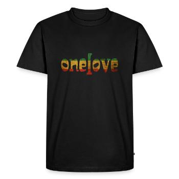 One Love - Men's Premium Organic T-Shirt - black - Front - Nico (187cm)
