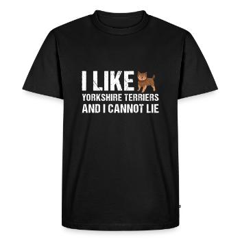 J’aime le Yorkshire Terrier et je ne peux pas mentir - T-shirt Premium bio Homme - noir - Devant - Nico (187cm)