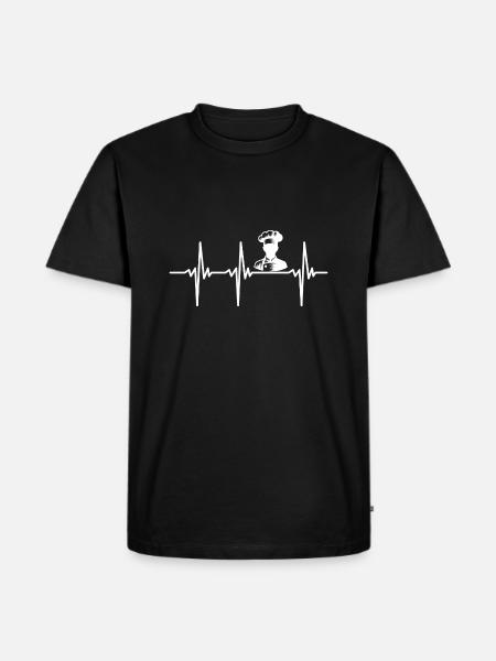 Heartbeat for master chefs - Men's Premium Organic T-Shirt - black