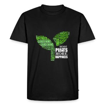 Citation inspirante ouverte et joyeuse - T-shirt Premium bio Homme - noir - Devant - Nico (187cm)