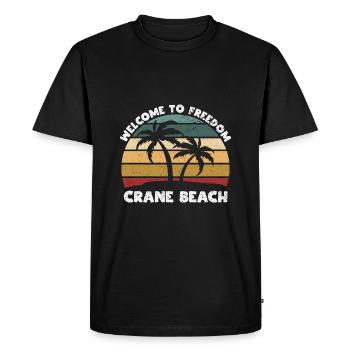 Crane Beach Bienvenue à Summer Massachusetts Tro - T-shirt Premium bio Homme - noir - Devant - Nico (187cm)