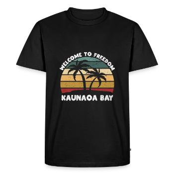 Kaunaoa Bay Bienvenue à Freedom Summer Hawaii T - T-shirt Premium bio Homme - noir - Devant - Nico (187cm)