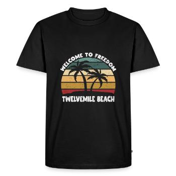 Twelvemile Beach Bienvenue à Summer Michigan Tr - T-shirt Premium bio Homme - noir - Devant - Nico (187cm)