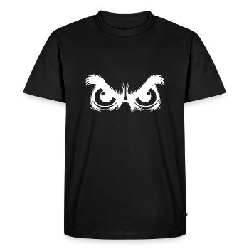 Yeux de hibou au regard têtu - T-shirt Premium bio Homme - noir - Devant - Nico (187cm)