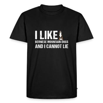 J’aime le Bouvier Bernois et je ne peux pas mentir - T-shirt Premium bio Homme - noir - Devant - Nico (187cm)