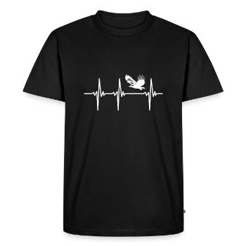 Battement de cœur pour les pygargues à queue blanche en vol - T-shirt Premium bio Homme - noir - Devant - Nico (187cm)