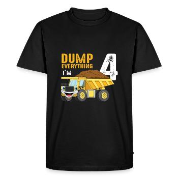 Construction trailer 4th Bday Boy 4 four-year-old - Men's Premium Organic T-Shirt - black - Front - Nico (187cm)