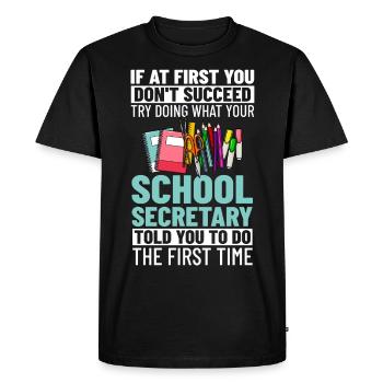 School secretary School Secretary Office staff Office - Men's Premium Organic T-Shirt - black - Front - Nico (187cm)