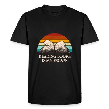 Lire des livres est mon évasion drôle d’amour de livre - T-shirt Premium bio Homme - noir - Devant - Nico (187cm)