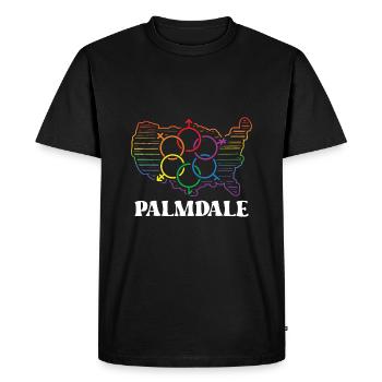 Palmdale Pride Month Pride Flag LGBT Community LGB - Men's Premium Organic T-Shirt - black - Front - Nico (187cm)