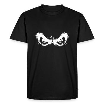 Des yeux sombres avec un regard fixe - T-shirt Premium bio Homme - noir - Devant - Nico (187cm)