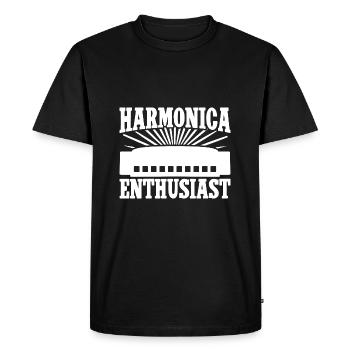 Harmonica Musican Enthusiast Harmonica - Men's Premium Organic T-Shirt - black - Front - Nico (187cm)