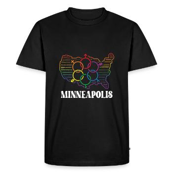 Minneapolis Pride Month Pride Flag LGBT Community - Men's Premium Organic T-Shirt - black - Front - Nico (187cm)