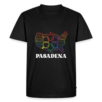 Pasadena Pride Flag Proud Month LGBTQ Flag LGB - Men's Premium Organic T-Shirt - black - Front - Nico (187cm)
