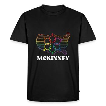 McKinney Pride Flag Pride Month LGBTQ Flag LGBT Co - Men's Premium Organic T-Shirt - black - Front - Nico (187cm)